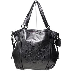 COACH Audrey Cinched North South Metallic Tote